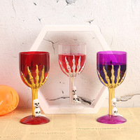 2026 Créatif 300ml Verres à vin en plastique en forme de main squelette, réutilisables, écologiques, durables, vintage, pour Halloween effrayant