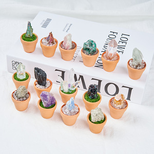 Kristal Alami Batu Mentah Kristal Putih Bijih Kerikil Dekorasi Pot Hiasan Rumah Meja Ornamen Mobil - Product Image 1