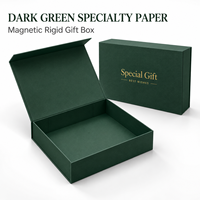 Boîte cadeau rigide de luxe personnalisée vert foncé avec fermeture magnétique et logo en feuille d'or – Emballage haut de gamme pour bijoux, montres et cadeaux d'entreprise