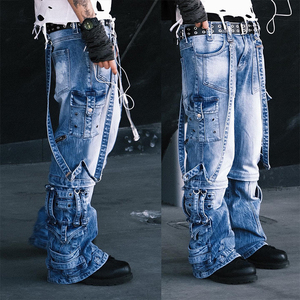 DiZNEW <span class=keywords><strong>Jean</strong></span> Baggy Homme, Faible MOQ, Lavage Personnalisé, Pantalon Cargo en <span class=keywords><strong>Jean</strong></span> Multi-Poches - Product Image 2
