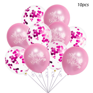 Paquete de 10 Globos de Látex de 12 Pulgadas con Confeti de Sirena Rosa para Cumpleaños, con Cinta Decorativa para Fiestas Temáticas de Princesas <span class=keywords><strong>Sirenas</strong></span> - Product Image 1
