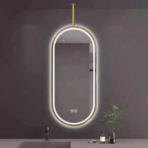 <span class=keywords><strong>Miroir</strong></span> ovale intelligent créatif à cadre <span class=keywords><strong>noir</strong></span>, tactile, suspendu, maquillage, lumière infiniment variable, moderne, LED, plafond, suspendu, maison intelligente - Product Image 5