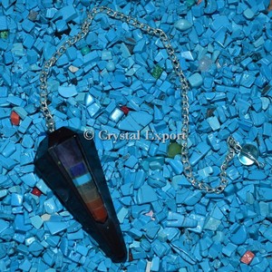 Péndulos de cristal de cuarzo con punto de Chakra: Péndulos de Chakra Péndulos de cristal curativos - Product Image 6