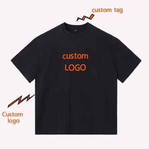 T-shirt surdimensionné à épaules tombantes pour homme, 100 % coton épais, délavé à l'acide, teint en pièce, style vintage, avec impression de logo personnalisé (OEM) - Product Image 1