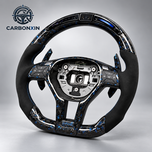 Volante Deportivo de Fibra de Carbono Forjada y Cuero para Mercedes Clase C, Clase E, W204, W212, C63, E63, AMG, SLK, CLS - Product Image 3