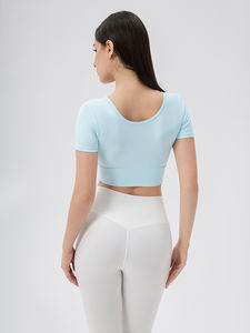 <span class=keywords><strong>Camiseta</strong></span> <span class=keywords><strong>de</strong></span> Yoga <span class=keywords><strong>para</strong></span> <span class=keywords><strong>Mujer</strong></span> con Relleno en el Pecho, Cuello en V, Ajustada, Sexy, Deportiva, <span class=keywords><strong>de</strong></span> Secado Rápido <span class=keywords><strong>para</strong></span> Fitness, Running y Entrenamiento - Product Image 5