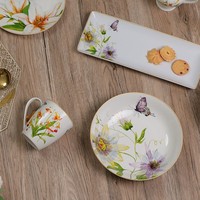 Hôtel de luxe Style chinois fleurs plantes personnalisé propre assiette en céramique vaisselle porcelaine osseuse ensemble de vaisselle