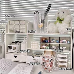 Desktop Storage Rack 3 Tier Drawer Organizer Multi Purpose Office Desk <b>Shelf</b> For Stationery Books Personal Care Products - Product Image 2