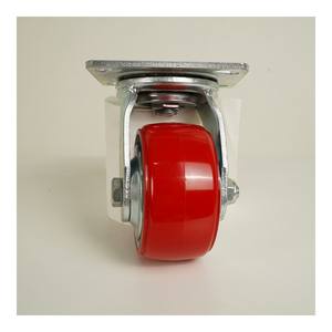 Caster Putar 4 inci gravitasi rem sendiri, kastor Plug-in PU senyap untuk tempat tidur rumah sakit, roda industri untuk penanganan bahan - Product Image 3