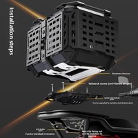 Baúl Trasero Multifuncional de Aleación de Aluminio para Motocicleta de 45L, 55L, 65L, con Placa Base Portátil y Caja Superior Eléctrica