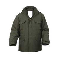 Veste tactique matelassée à col montant zippé en coton et polyester vert olive pour homme, modèle M65, personnalisable OEM ISO