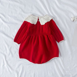 Barboteuse à bulles pour bébé, <span class=keywords><strong>combinaison</strong></span> pour nouveau-né, ensemble en <span class=keywords><strong>Crochet</strong></span> pour filles, manches longues, vêtements en tricot, barboteuse pour bébé, automne hiver - Product Image 6