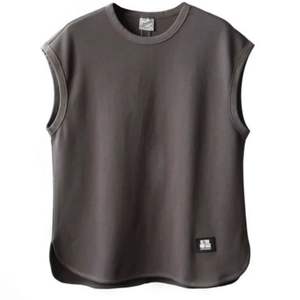 ISStapromo Cadeaux T-shirt sans manches rétro pour hommes Marque de mode d'été Lâche et décontracté Épaule Sports Fitness - Product Image 5