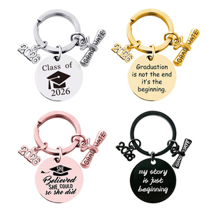 Porte-clés en acier inoxydable pour diplômé, promotion 2026, « Ma histoire ne fait que commencer », cadeau <span class=keywords><strong>de</strong></span> remise <span class=keywords><strong>de</strong></span> diplôme - Product Image 1