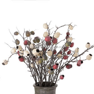 A-122 Super Star - Plantas Artificiales Realistas, Ramo de Amapolas Rojas de Espuma con Bayas para Decoración del Hogar, Navidad, Pascua, Acción de Gracias - Product Image 5
