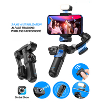 Stabilisateur de cardan 3 axes M03 pour smartphones, caméras portables, anti-vibration, suivi AI, contrôle gestuel, LED magnétique pour vlogging