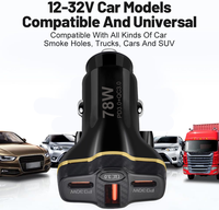 Chargeur de voiture électrique universel 3 ports double type-C et USB-A 30W PD 18W QC charge rapide écologique