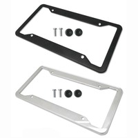 Cadre de plaque d'immatriculation vierge Motor Tech personnalisé Supports d'accessoires de voiture Couvercle en métal chromé en alliage d'aluminium et d'acier durable Zinc