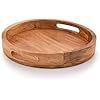Wooden Serving <b>Tray</b> With Handles Coffee Brown For Bar Living Room Dining Table Fruit <b>Snack</b> Plating - Product Image 5