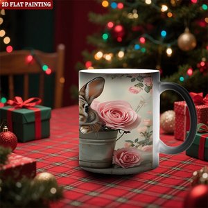 Ceramic Mug 11oz Frosted Black Heat Sensitive Tea Coffee <b>Cup</b> <b>Reusable</b> Long Lifespan - Product Image 2