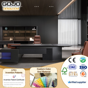 2026 Gojo OEM Poste <span class=keywords><strong>de</strong></span> <span class=keywords><strong>travail</strong></span> <span class=keywords><strong>de</strong></span> direction en bois, <span class=keywords><strong>de</strong></span> luxe moderne, en forme <span class=keywords><strong>de</strong></span> L, réglable en hauteur, avec système <span class=keywords><strong>de</strong></span> levage - Product Image 1