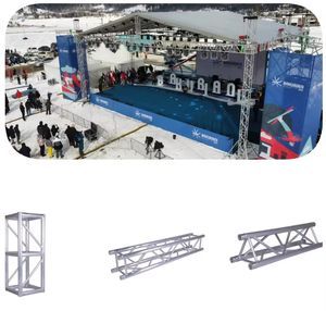 Poteau de <span class=keywords><strong>but</strong></span> en aluminium Meuble TV Spigot personnalisé Présentoir à treillis carré pour écran LED pour événements extérieurs - Product Image 5