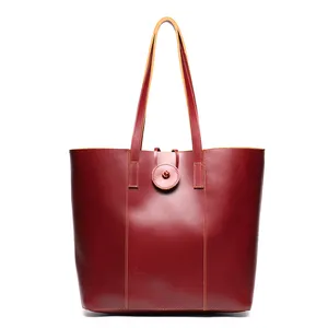 Vintage Designer Genuine Leather Totes Women Big Tote Handbag Luxury Bag For Women