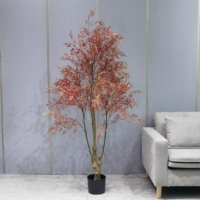 Künstlicher Nandina-Baum im Topf aus Plastik, Realistisch Aussehende Künstliche Grünpflanze für Innen- und Außendekoration zum Verkauf