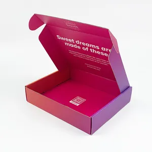 कस्टम लोगो कॉस्मेटिक सुरुचिपूर्ण गुलाबी टोपी शिपिंग बक्से नालीदार 6x4x2 12x12 6x4x3 के लिए जहाज के लिए तैयार लैपटॉप लाइव संयंत्र कपड़े