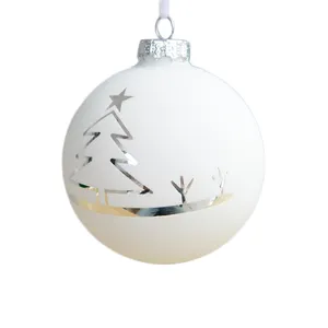 Decoración de árbol de Navidad personalizada, adornos de bolas de cristal de Navidad transparentes