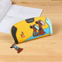 Dompet Anjing Lucu Gaya Korea dengan Ritsleting, Dompet Panjang Fashion, Dompet Wanita