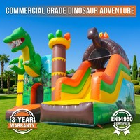 DFRL Trampoline Gonflable Combo Toboggan Thème Dinosaure Matériau PVC 0,55 mm Garantie 3 Ans Capacité >300 kg