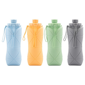 Silicone Collapsible <b>Water</b> <b>Bottle</b> 800Ml Portable Sports Travel <b>Bottle</b> With Lid And <b>Strap</b> - Product Image 5