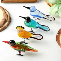 Figurines d'animaux en verre de Murano de couleur unie, entièrement faites à la main par la technique de lampwork, pour la décoration de bureau à domicile, vente en gros