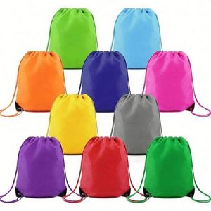 Wholesale Customized Logo Printed <b>Drawstring</b> <b>Backpack</b> Bags Waterproof Polyester Nylon for Gym Sport Promotional Use - Product Image 6
