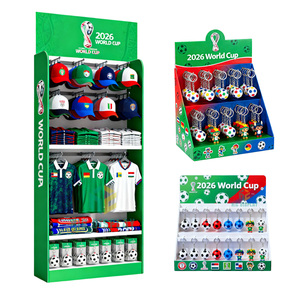 Xu Hướng Mới Tùy Chỉnh 2026 Thế Giới Bóng Đá Cup Hàng Hóa Bán Lẻ Hiển Thị Các Tông Kệ Pop Áo Và Mũ Hiển Thị Đứng - Product Image 1