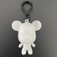 Prêt à expédier : Pendentif de sac en résine liquide DIY, modèle ours blanc vierge pour graffiti, artisanat artistique sculpté éducatif pour enfants, vente en gros