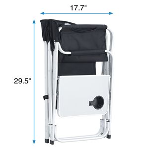 DB Lightweight Indoor/Outdoor 1-Piece <b>Padded</b> <b>Folding</b> <b>Chair</b> with Side Table Storage Pockets Oversized Directors Seat - Product Image 5