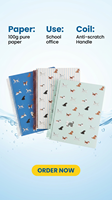 Carnet spirale A4/A5S « Moments de guérison du chien mignon » avec 100 feuilles et couverture rigide en cuir – Cadeau pour le bureau et les fournitures scolaires, journal intime