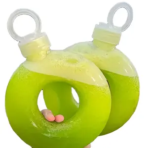 Nouveau beau emballage de boisson pratique plus épais en plastique boire du jus réutilisable bulle lait thé beignet bouteille