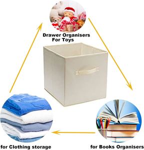 4008126 Pack Home <b>Shelf</b> <b>Basket</b> Collapsible Foldable Storage Cubes Clothing Organizer Space Saving Non Woven Storage Bin Box - Product Image 4