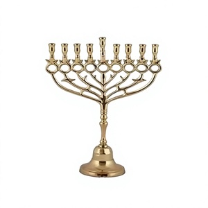 Chandelier de Hanouka de luxe pour homme de la religion juive, support décoratif en métal pour bougies, idéal pour la maison et les tables de fête - Product Image 1