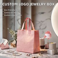 Kotak Perhiasan Mewah dengan Logo Kustom, Pegangan Laci Geser, Kemasan Kertas Daur Ulang untuk Anting, Kalung, Gelang, Jam Tangan