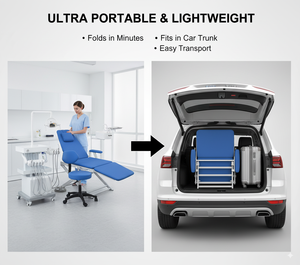 Tragbarer leichter Zahnarzt stuhl mit Stahl-und Kunststoff konstruktion ohne Spitton-Einheit auf Lager-Jetzt kaufen - Product Image 3