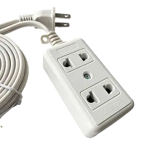 Factory Price good quality universal electric extension socket american 2 pin plug with 3M extension cord