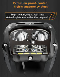 Focos de seguridad para cabeza de motocicleta de alta calidad, luz de advertencia LED para faro KD70 6500K IP68, resistente al agua, 150W, 3 lentes - Product Image 3