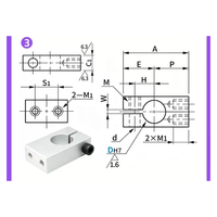 Support de tige en aluminium de type T à fixation inférieure pour routeur CNC, imprimante 3D, graveur laser, kit de mouvement linéaire DIY