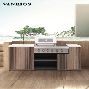 Summer Aluminum Modular Modern Cabinet Bbq Pizza Oven Island Storage Box Camping Outdoor Kitchen Furniture Set with <strong>Grill</strong> - Product Image 1