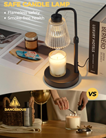 Lampe chauffe-bougie avec minuterie et variateur d'intensité, cadeaux de déménagement, décoration de maison neuve, chauffe-cire pour bougies en pot avec 2 ampoules