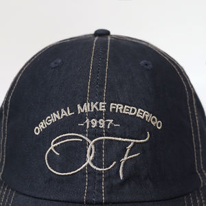 Gorras sin estructura con logotipo bordado personalizado de alta calidad, ajustables, Unisex, informales, Vintage, 6 paneles, gorras de ala curva vaquera, sombrero de papá - Product Image 6